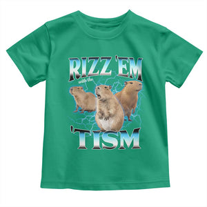 Autism Capybara Toddler T Shirt Funny Rizz Em With The Tism TS12 Irish Green Print Your Wear