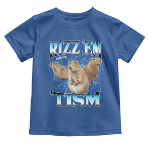 Autism Capybara Toddler T Shirt Funny Rizz Em With The Tism TS12 Royal Blue Print Your Wear
