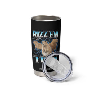 Autism Capybara Tumbler Cup Funny Rizz Em With The Tism TS12 Print Your Wear
