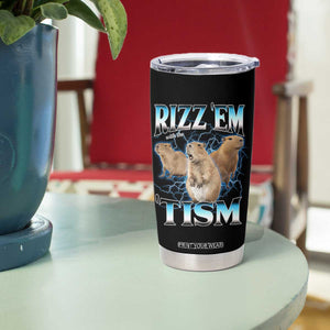 Autism Capybara Tumbler Cup Funny Rizz Em With The Tism TS12 Print Your Wear