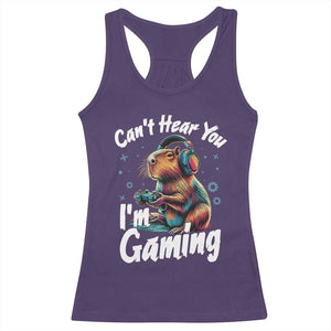 Funny Gamer Capybara Racerback Tank Top Can Not Hear You I Am Gaming TS12 Purple Print Your Wear