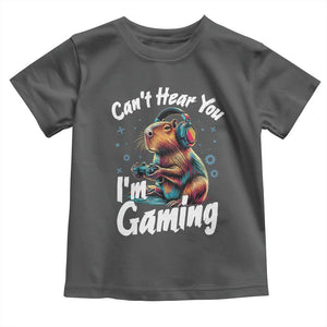 Funny Gamer Capybara Toddler T Shirt Can Not Hear You I Am Gaming TS12 Dark Heather Print Your Wear