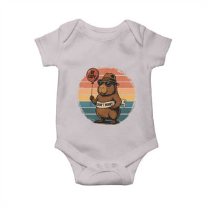 Funny Capybara Baby Onesie Be Capy Do Not Worry For Animal Lovers TS12 Ice Gray Print Your Wear