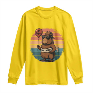 Funny Capybara Long Sleeve Shirt Be Capy Do Not Worry For Animal Lovers TS12 Daisy Print Your Wear