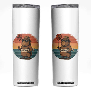 Funny Capybara Skinny Tumbler Be Capy Do Not Worry For Animal Lovers TS12 White Print Your Wear