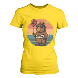 Funny Capybara T Shirt For Women Be Capy Do Not Worry For Animal Lovers TS12 Daisy Print Your Wear