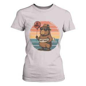 Funny Capybara T Shirt For Women Be Capy Do Not Worry For Animal Lovers TS12 Ice Gray Print Your Wear