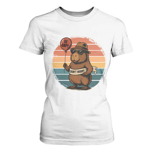 Funny Capybara T Shirt For Women Be Capy Do Not Worry For Animal Lovers TS12 White Print Your Wear
