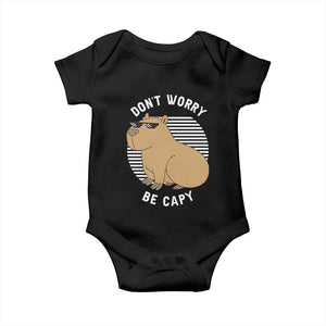 Funny Capybara Baby Onesie Do Not Worry Be Capy Chill Animal Lover Gift TS12 Black Print Your Wear
