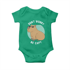 Funny Capybara Baby Onesie Do Not Worry Be Capy Chill Animal Lover Gift TS12 Irish Green Print Your Wear