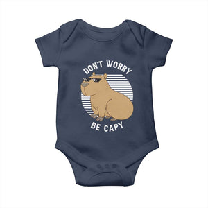 Funny Capybara Baby Onesie Do Not Worry Be Capy Chill Animal Lover Gift TS12 Navy Print Your Wear
