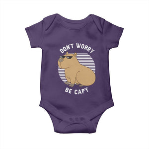 Funny Capybara Baby Onesie Do Not Worry Be Capy Chill Animal Lover Gift TS12 Purple Print Your Wear