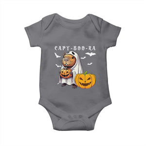 Funny Halloween Capy Boo Ra Baby Onesie Cute Capybara Boo Ghost TS12 Charcoal Print Your Wear