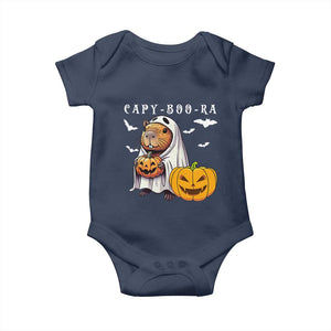 Funny Halloween Capy Boo Ra Baby Onesie Cute Capybara Boo Ghost TS12 Navy Print Your Wear