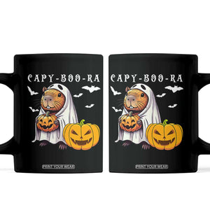 Funny Halloween Capy Boo Ra Coffee Mug Cute Capybara Boo Ghost TS12 Black Print Your Wear
