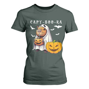 Funny Halloween Capy Boo Ra T Shirt For Women Cute Capybara Boo Ghost TS12 Dark Forest Green Print Your Wear