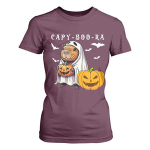 Funny Halloween Capy Boo Ra T Shirt For Women Cute Capybara Boo Ghost TS12 Maroon Print Your Wear