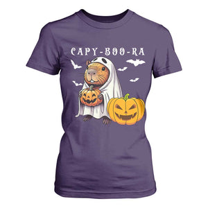 Funny Halloween Capy Boo Ra T Shirt For Women Cute Capybara Boo Ghost TS12 Purple Print Your Wear