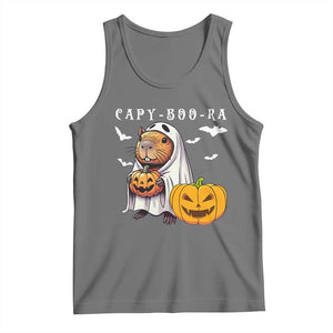 Funny Halloween Capy Boo Ra Tank Top Cute Capybara Boo Ghost TS12 Black Heather Print Your Wear