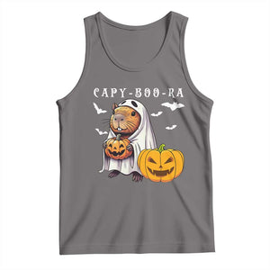 Funny Halloween Capy Boo Ra Tank Top Cute Capybara Boo Ghost TS12 Deep Heather Print Your Wear