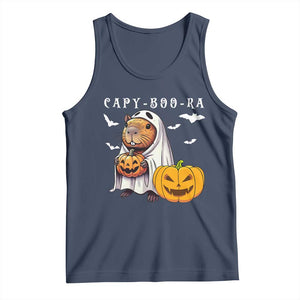 Funny Halloween Capy Boo Ra Tank Top Cute Capybara Boo Ghost TS12 Navy Print Your Wear