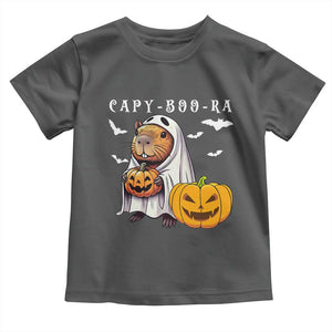 Funny Halloween Capy Boo Ra Toddler T Shirt Cute Capybara Boo Ghost TS12 Dark Heather Print Your Wear