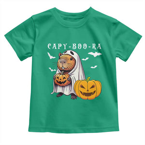 Funny Halloween Capy Boo Ra Toddler T Shirt Cute Capybara Boo Ghost TS12 Irish Green Print Your Wear