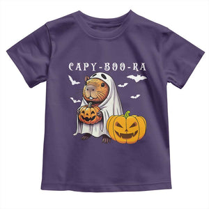 Funny Halloween Capy Boo Ra Toddler T Shirt Cute Capybara Boo Ghost TS12 Purple Print Your Wear