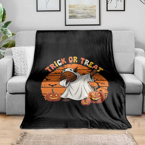 Funny Capybara Halloween Throw Blanket Trick Or Treat Cute Cappy Boo Ghost TS12 Print Your Wear