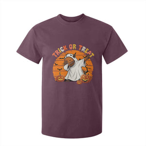 Funny Capybara Halloween T Shirt For Kid Trick Or Treat Cute Cappy Boo Ghost TS12 Maroon Print Your Wear