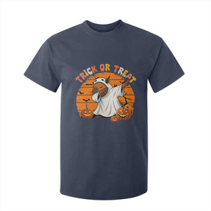 Funny Capybara Halloween T Shirt For Kid Trick Or Treat Cute Cappy Boo Ghost TS12 Navy Print Your Wear