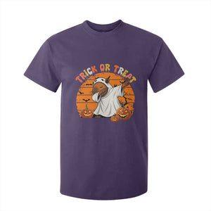 Funny Capybara Halloween T Shirt For Kid Trick Or Treat Cute Cappy Boo Ghost TS12 Purple Print Your Wear