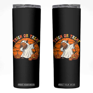 Funny Capybara Halloween Skinny Tumbler Trick Or Treat Cute Cappy Boo Ghost TS12 Black Print Your Wear