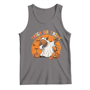 Funny Capybara Halloween Tank Top Trick Or Treat Cute Cappy Boo Ghost TS12 Deep Heather Print Your Wear