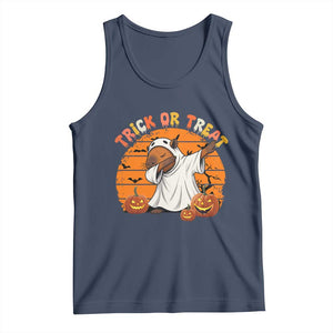 Funny Capybara Halloween Tank Top Trick Or Treat Cute Cappy Boo Ghost TS12 Navy Print Your Wear