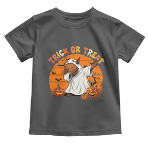 Funny Capybara Halloween Toddler T Shirt Trick Or Treat Cute Cappy Boo Ghost TS12 Dark Heather Print Your Wear