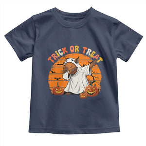 Funny Capybara Halloween Toddler T Shirt Trick Or Treat Cute Cappy Boo Ghost TS12 Navy Print Your Wear