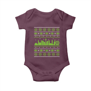 Seattle Skyline Game Day Baby Onesie Ugly Christmas Football Fan Gift TS12 Maroon Print Your Wear