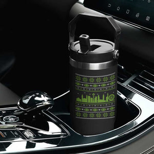 Seattle Skyline Game Day Flip Straw Tumbler Ugly Christmas Football Fan Gift TS12 Print Your Wear