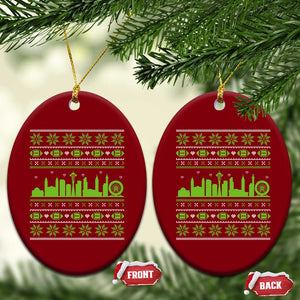 Seattle Skyline Game Day Ceramic Ornament Ugly Christmas Football Fan Gift TS12 Print Your Wear