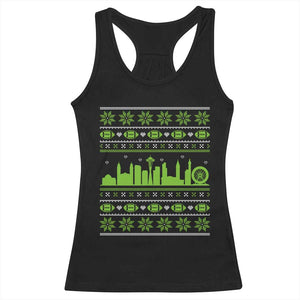Seattle Skyline Game Day Racerback Tank Top Ugly Christmas Football Fan Gift TS12 Black Print Your Wear