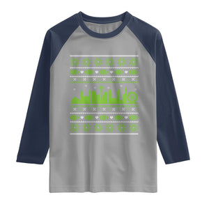 Seattle Skyline Game Day Raglan Shirt Ugly Christmas Football Fan Gift TS12 Sport Gray Navy Print Your Wear