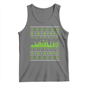 Seattle Skyline Game Day Tank Top Ugly Christmas Football Fan Gift TS12 Black Heather Print Your Wear
