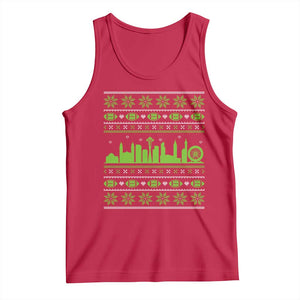 Seattle Skyline Game Day Tank Top Ugly Christmas Football Fan Gift TS12 Red Print Your Wear