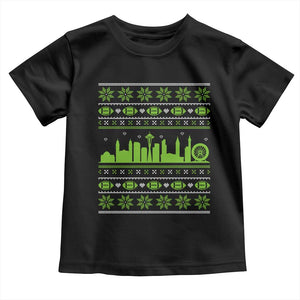 Seattle Skyline Game Day Toddler T Shirt Ugly Christmas Football Fan Gift TS12 Black Print Your Wear