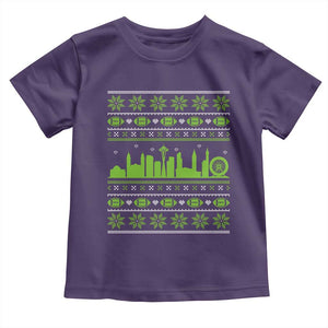 Seattle Skyline Game Day Toddler T Shirt Ugly Christmas Football Fan Gift TS12 Purple Print Your Wear