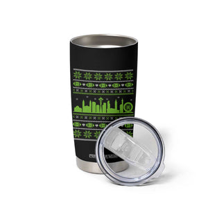 Seattle Skyline Game Day Tumbler Cup Ugly Christmas Football Fan Gift TS12 Print Your Wear