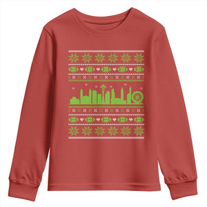 Seattle Skyline Game Day Youth Sweatshirt Ugly Christmas Football Fan Gift TS12 Red Print Your Wear