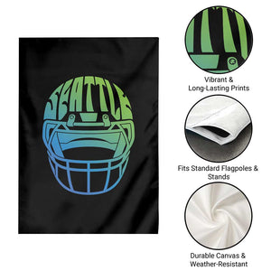 Seattle Northwest Fan Pride Garden Flag Vintage Football Helmet Sports Graphic