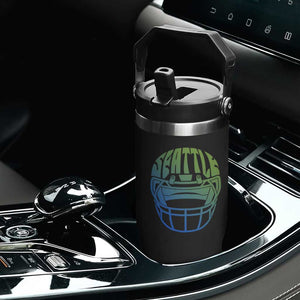 Seattle Northwest Fan Pride Flip Straw Tumbler Vintage Football Helmet Sports Graphic